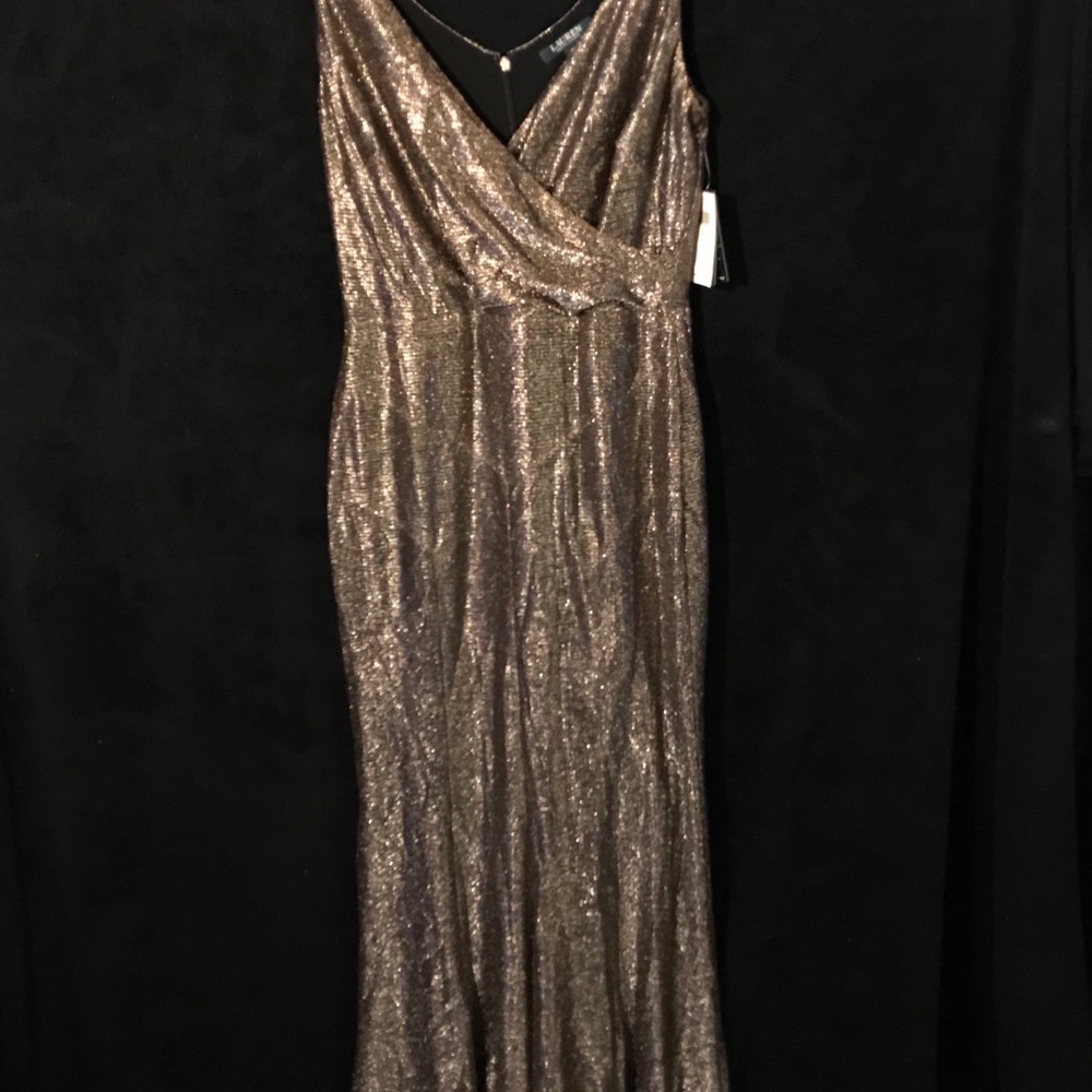 Lauren Ralph Lauren Gold Metallic Evening Gown